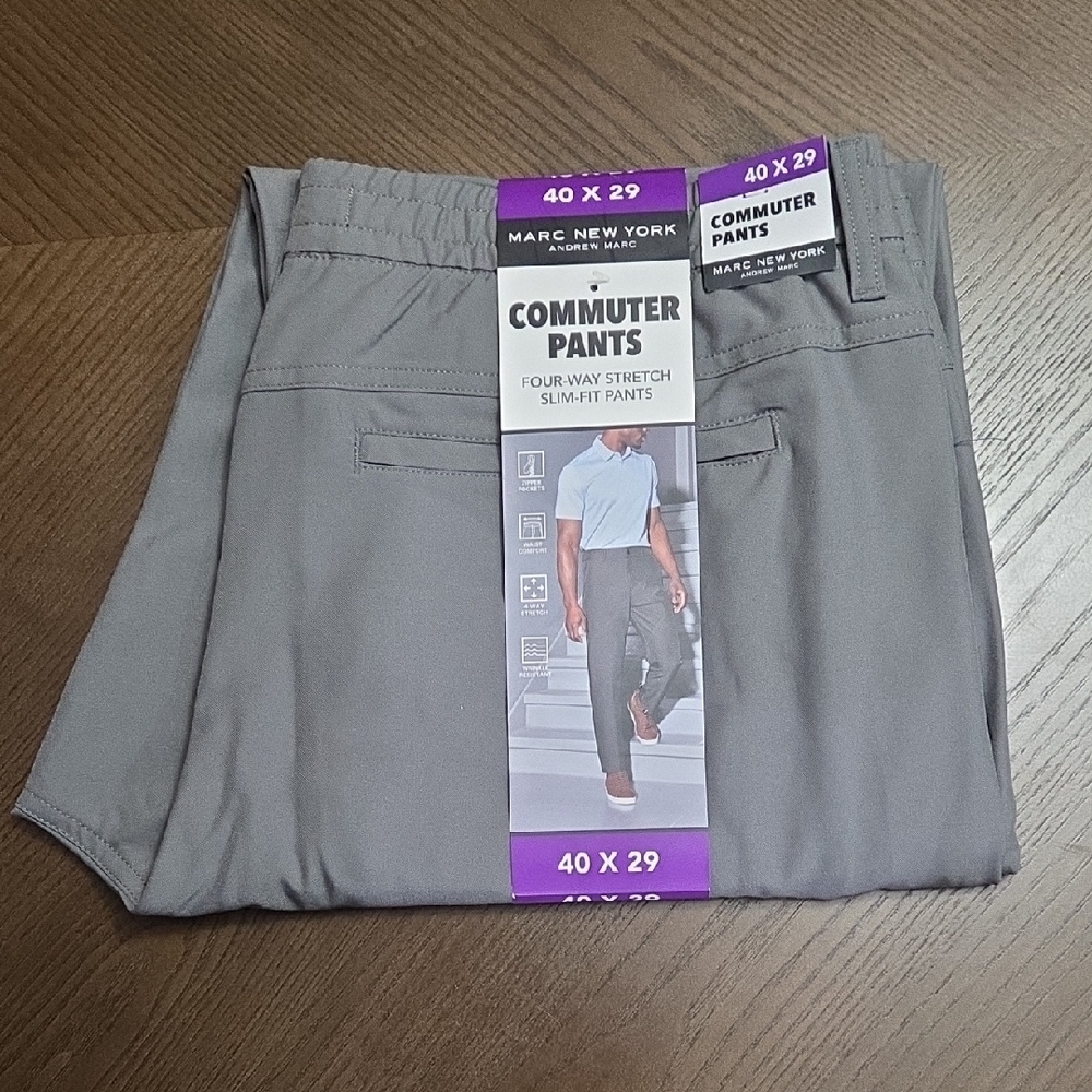Marc New York Men's Gray Commuter Pants Size 40×29 New With Tags